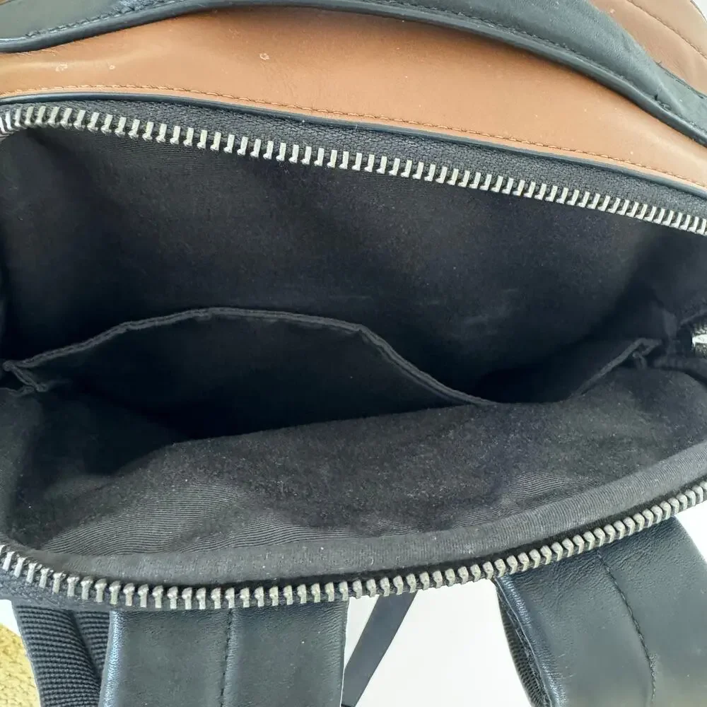 Coach Graham Leather Backpack With Laptop Compartment Saddle/Gunmetal C2934